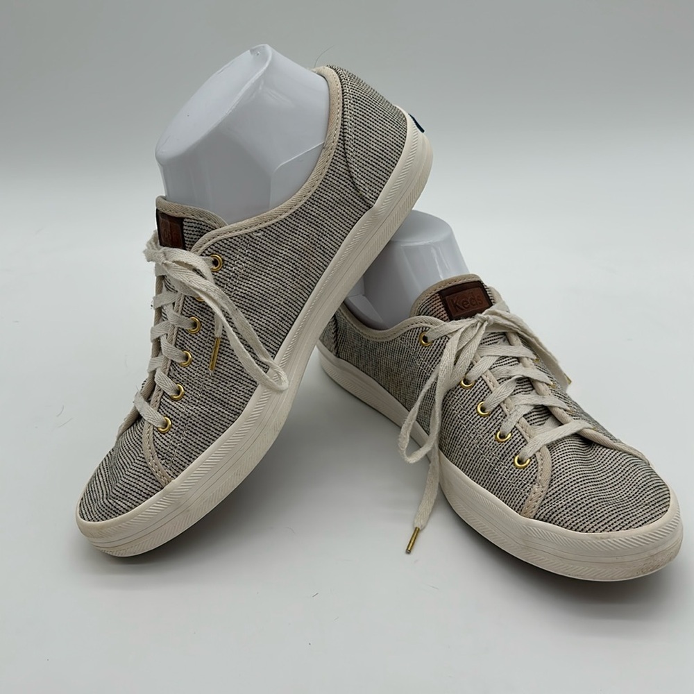 Keds Shoes Womens 8 Gray Sneakers Twill Woven Closed Toe Low Top Lace Up